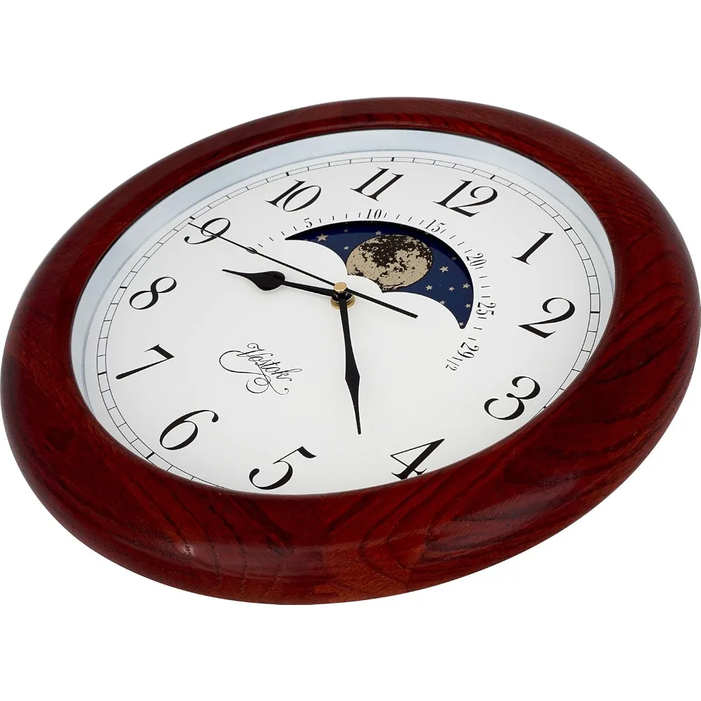 นาฬิกาแขวนผนังแบบกลไก 14 นิ้ว ทำจากไม้โอ๊คแท้ พร้อมเข็มวินาทีแบบเคลื่อนที่เรียบ ดีไซน์สวยงาม เหมาะสำหรับตกแต่งบ้านและเป็นของขวัญ