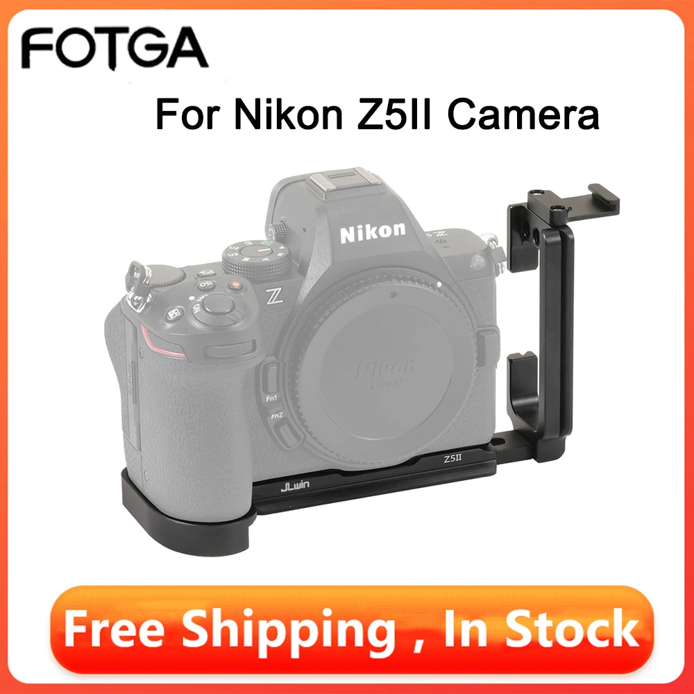FOTGA pour Nikon Z5II support de plaque en L à dégagement rapide poignée pour appareil photo numérique Nikon Z5 II pour tête de trépied Arca Swiss