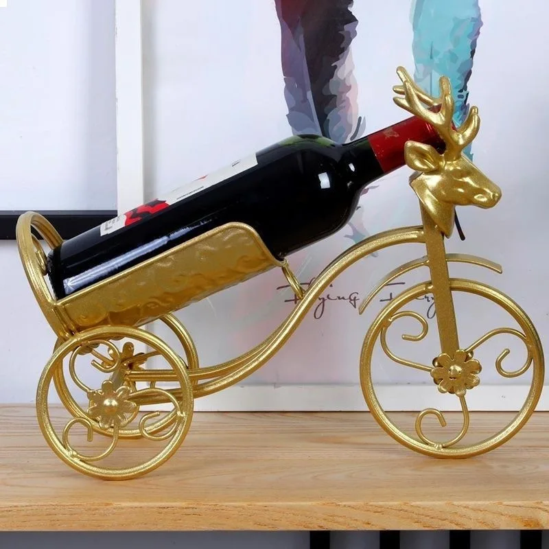 Creative Bicycle Wine Rack, Iron Art Bottle Holder for Living Room & Wine Cabinet, Decorative Home Accent, Aesthetic Decor