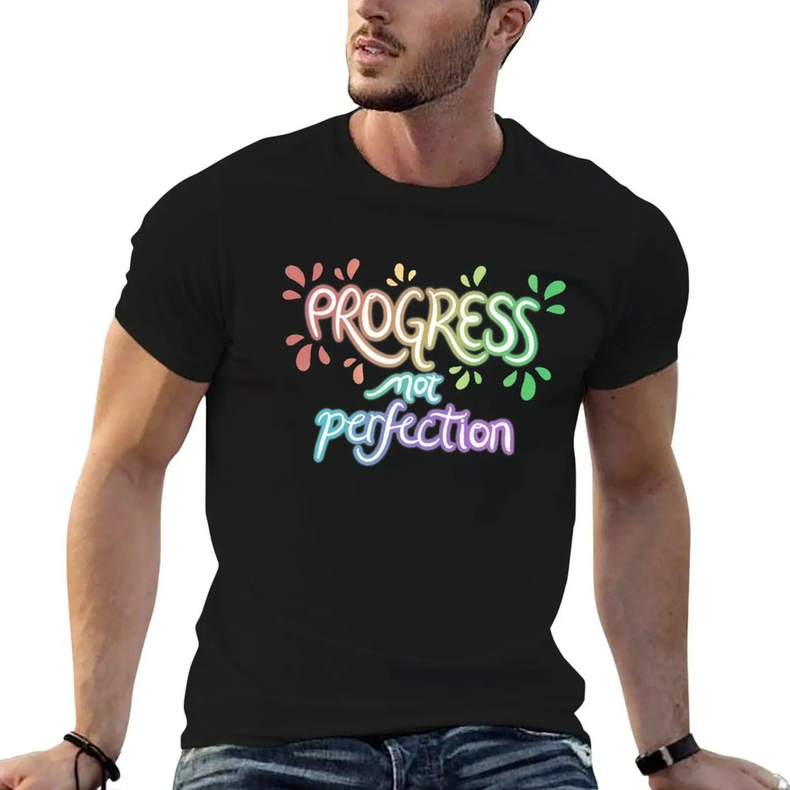 

Progress not Perfection T-Shirt t shirt personalised funny t shirts man cotton t shirts man 100% T-Shirt