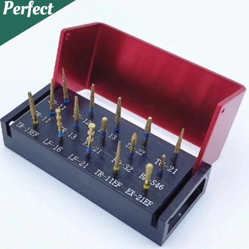 Dental Diamond Burs Drill Golden Veneer Bur for Porcelain Alloy Inlay and Onlay Dentist Tools