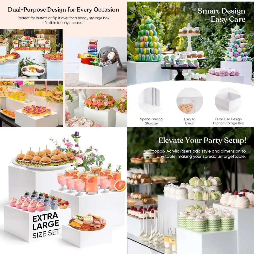 

Extra Large Acrylic Cube Display Stands for Collectibles, Figures, and Dessert Presentations