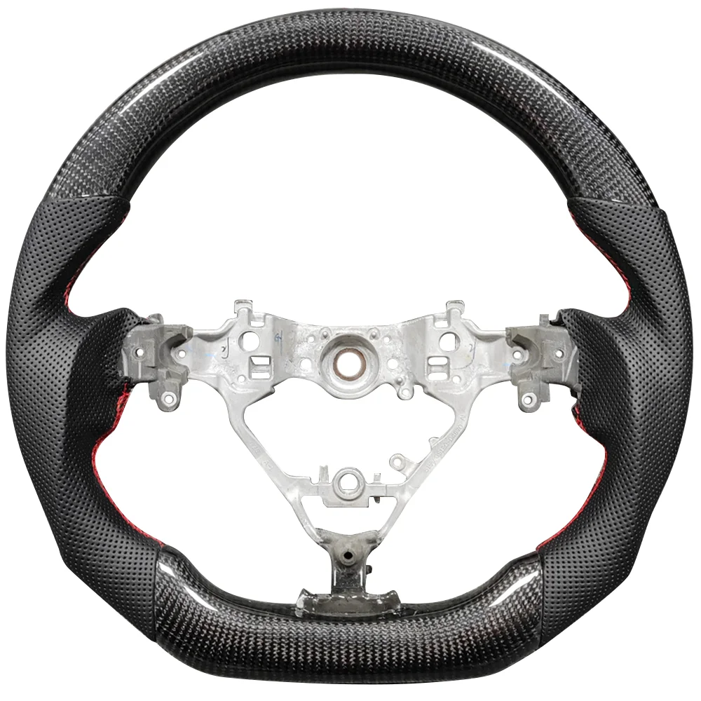 Carbon fiber leather D-shaped sport steering wheel for Toyota Highlander Harrier Camry Sienna multifunctional steering wheel