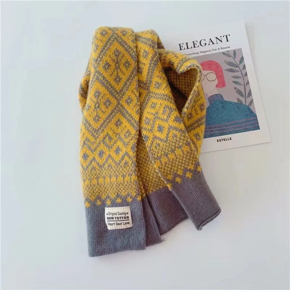 Kids Winter Warm Scarf Knitted Baby Neck Warmer Crochet Fake Collar Shawl Coldproof Neckerchief Scarves For Outdoor