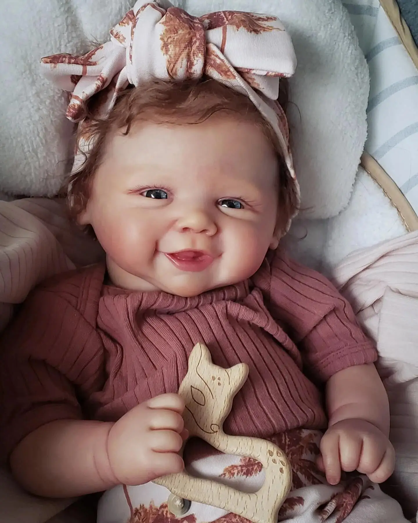 NPK 49CM Reborn Vivi Baby Doll - Neonata Realistica Soft Touch Capelli radicati a mano Bambola d'arte realistica fatta a mano di alta qualità