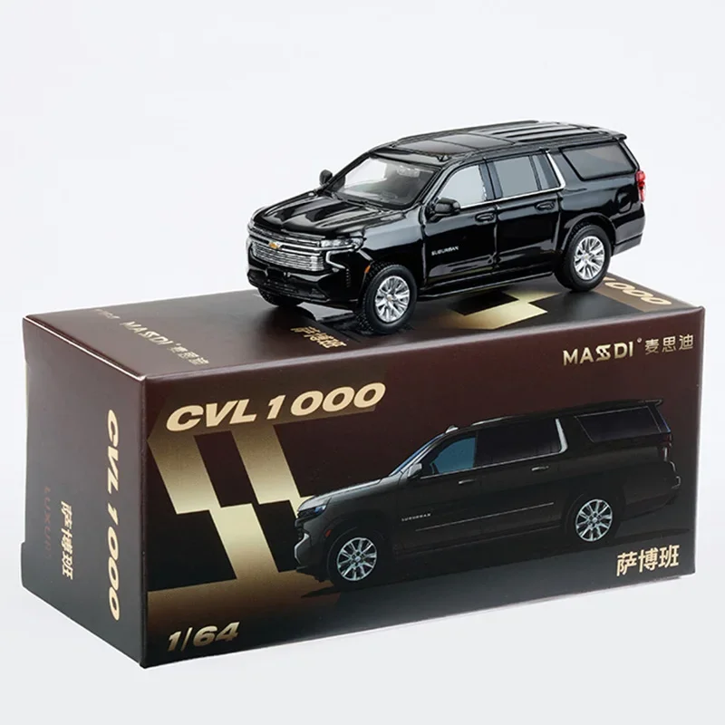 MASSDI Diecast 1/64 Scale CD1000/CD1005 Escalade&CVL1000 Suburban SUV Alloy Car Model Collection Decorated Holiday Gifts Toys