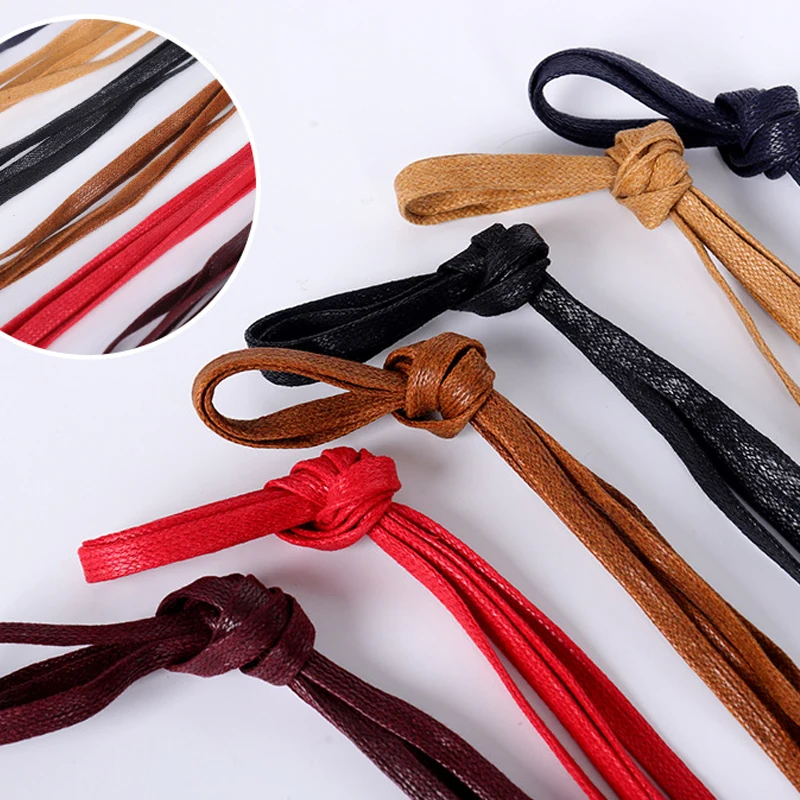 Waxed flat shoelaces, flat shoelaces, leather shoelaces waxed long boots, flat shoelaces