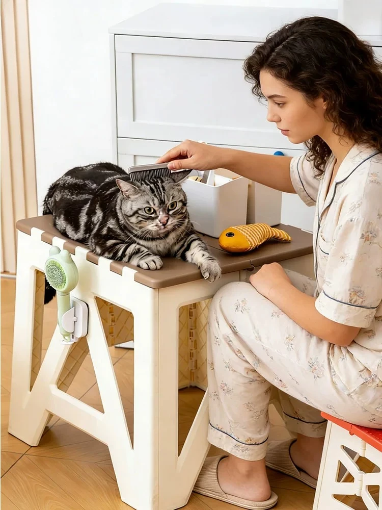 Folding small square table pet dog bath care trimming blowing cat console household dining table study table