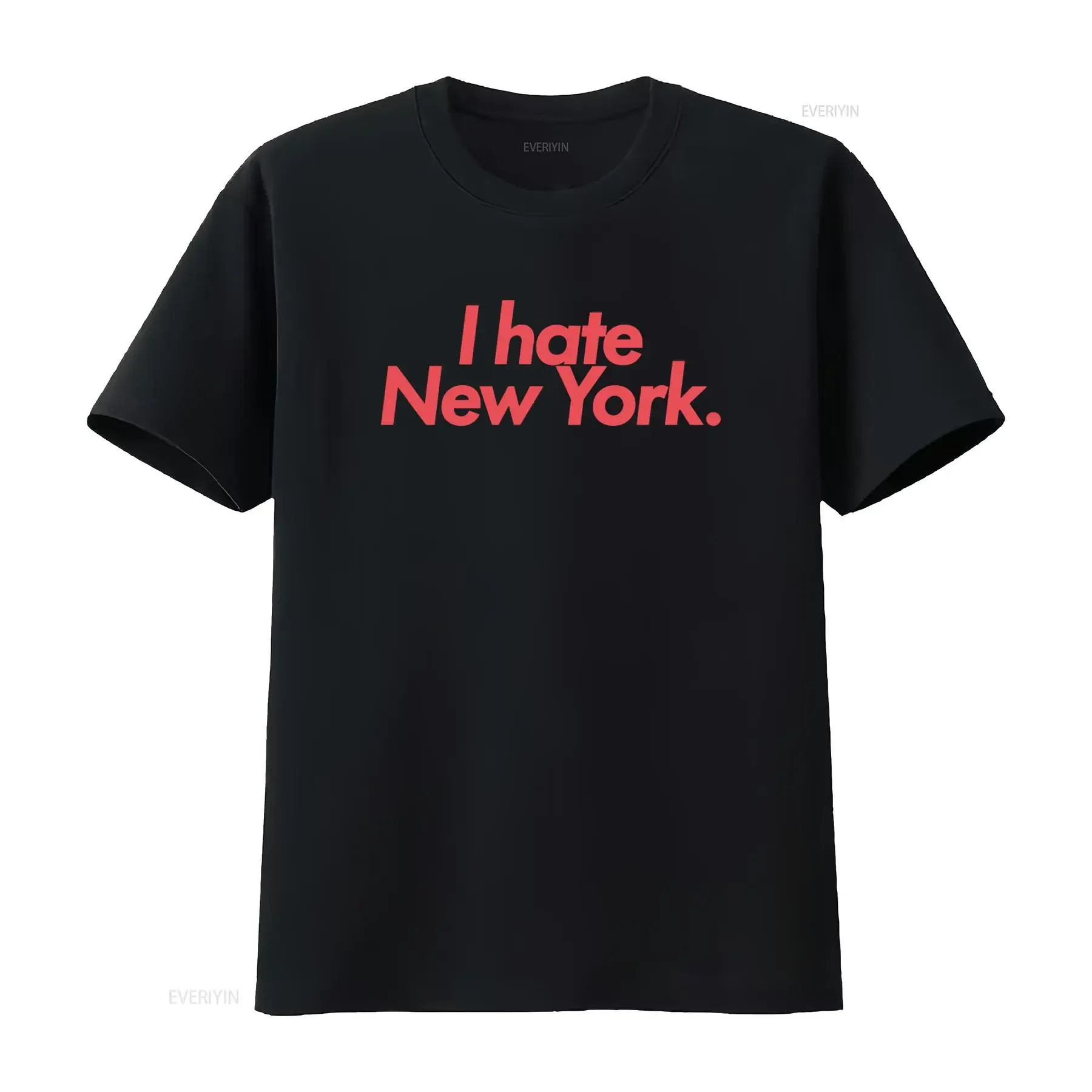 I Hate New York Print T Shirt Trendy Fashion Statement for Urban Style Lovers vintage Washed Top For Everyday Wear