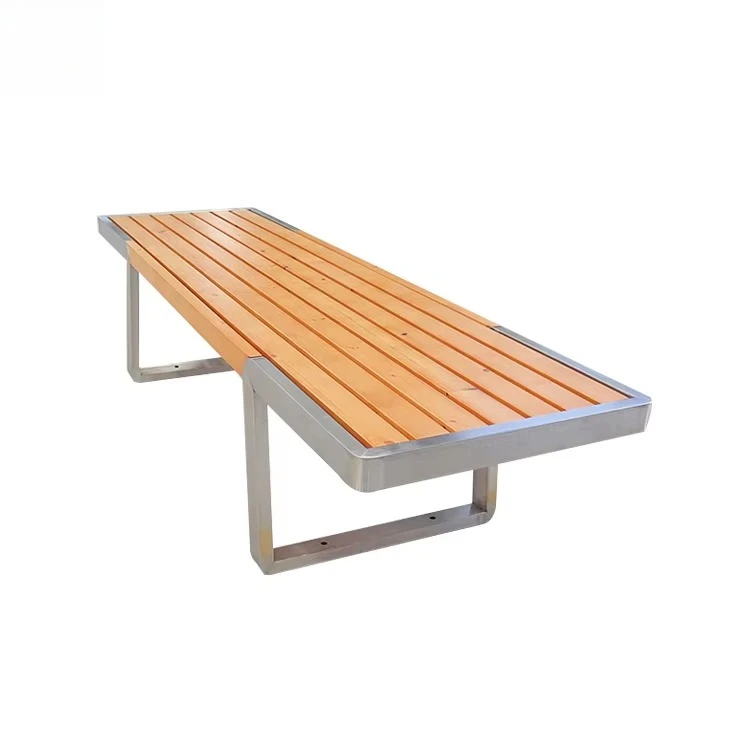 Hot Sale Wood Public Outdoor Garden Park Backless Modern Bench for Garden and Outdoor