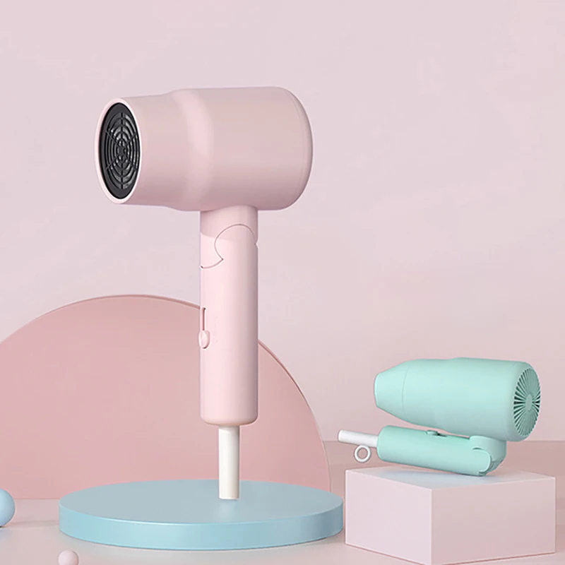 Secador de cabelo dobrável compacto do punho do secador 800w do cabelo do curso mini com 3 ajustes do calor, 2 velocidade, secador de secagem silencioso do cabelo