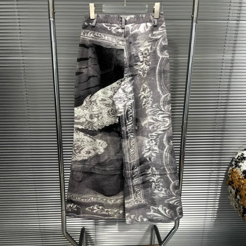 ANJY 2025 Autumn New Women's American Fashion Vintage Loose Wide-Leg Pants Hot Girl Street Chic Ins Stylish Digital Print A15358
