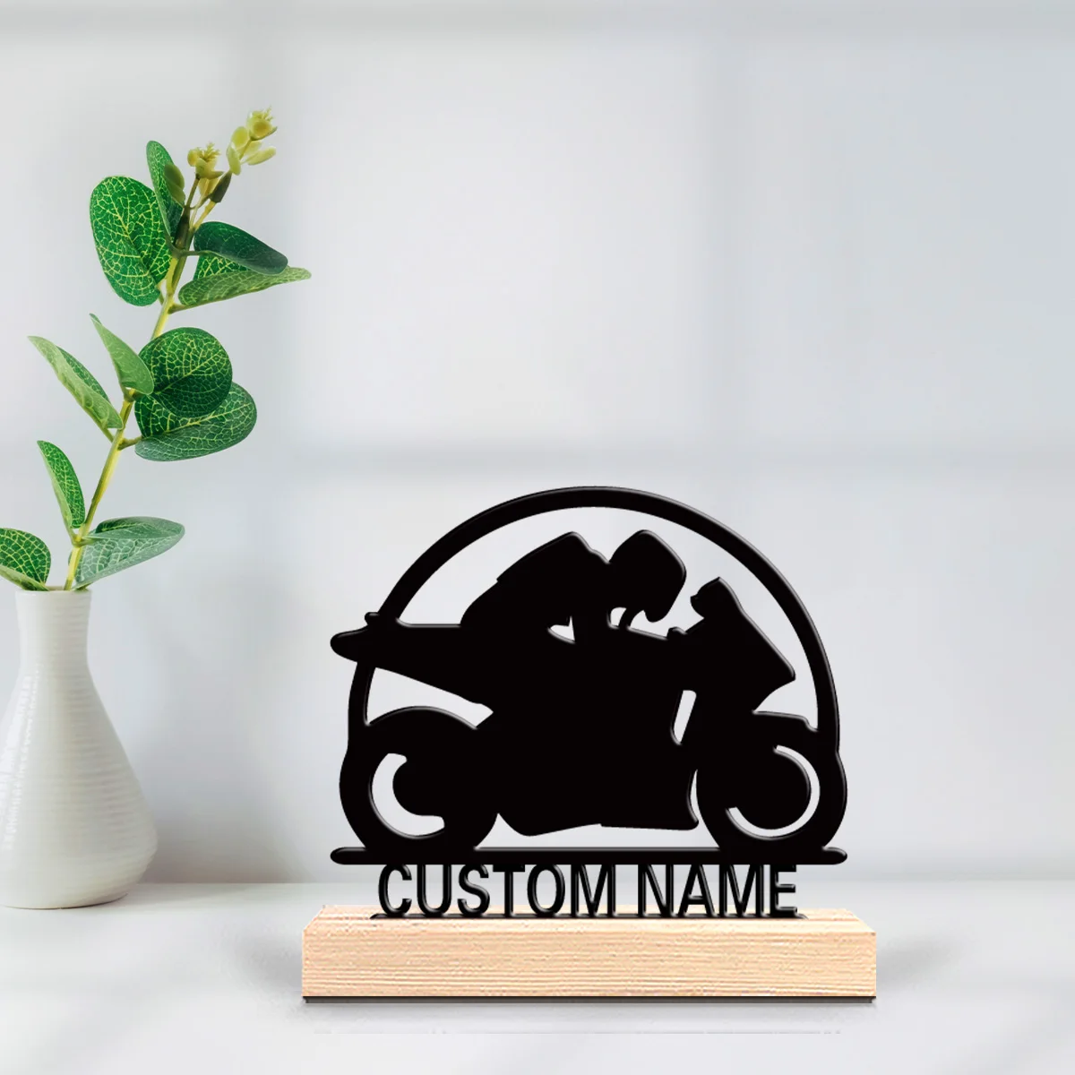 1 قطعة تماثيل معدنية رومانسية مخصصة للدراجات النارية مناسبة كهدية لعشاق الدراجات النارية، مع موضوع ذكر، مكتب #3