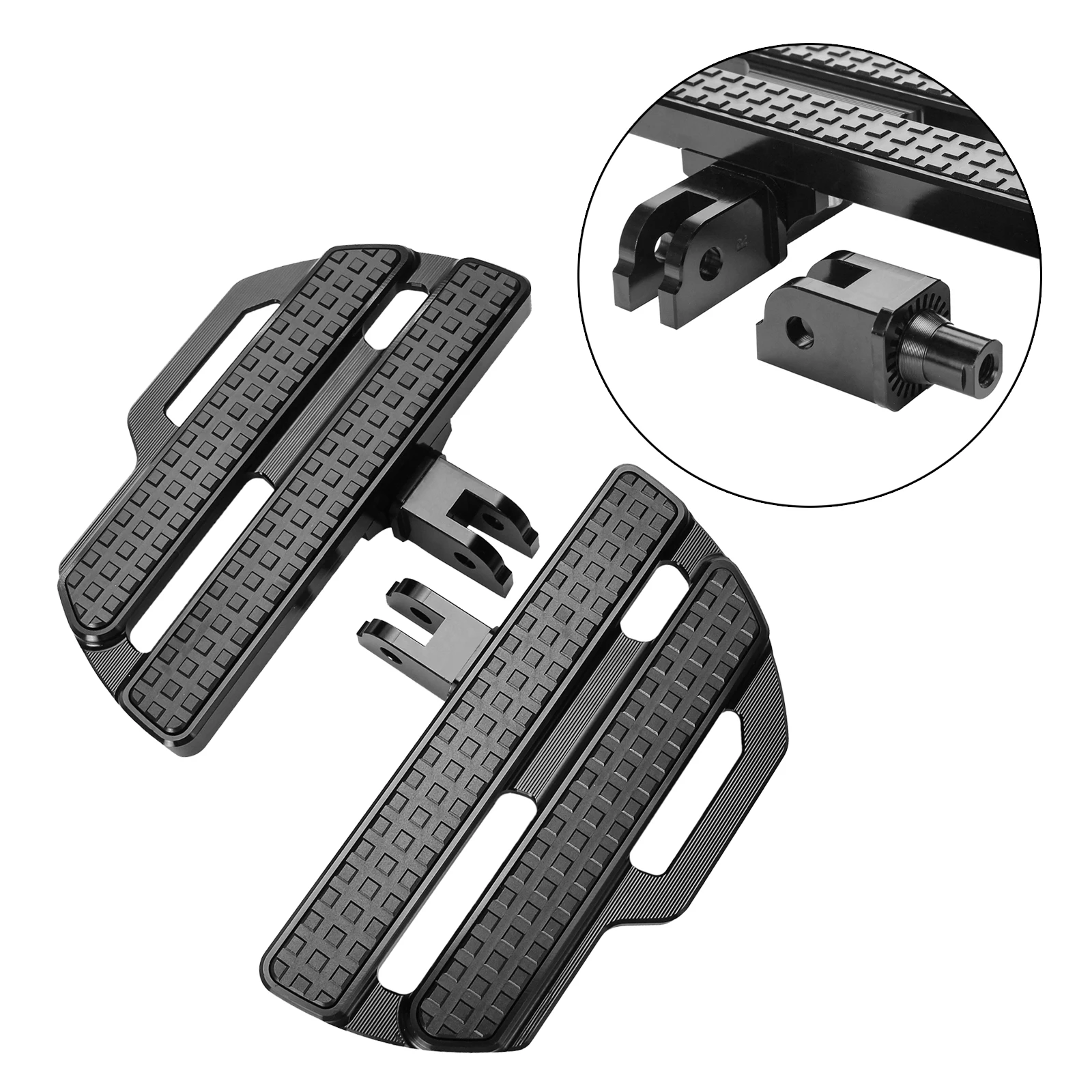 1 Pair Black Front Driver Floorboards Compatible With Harley RH1250S Softail Sport Glide Stree Bob Front Rider Footrests FootPeg