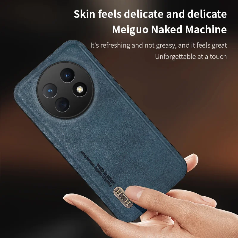 Retro PU Leather Case Build-in Iron Plate on Magnet Car Mount Shockproof Cover For Huawei Nova Y91 Y70 Plus Y71