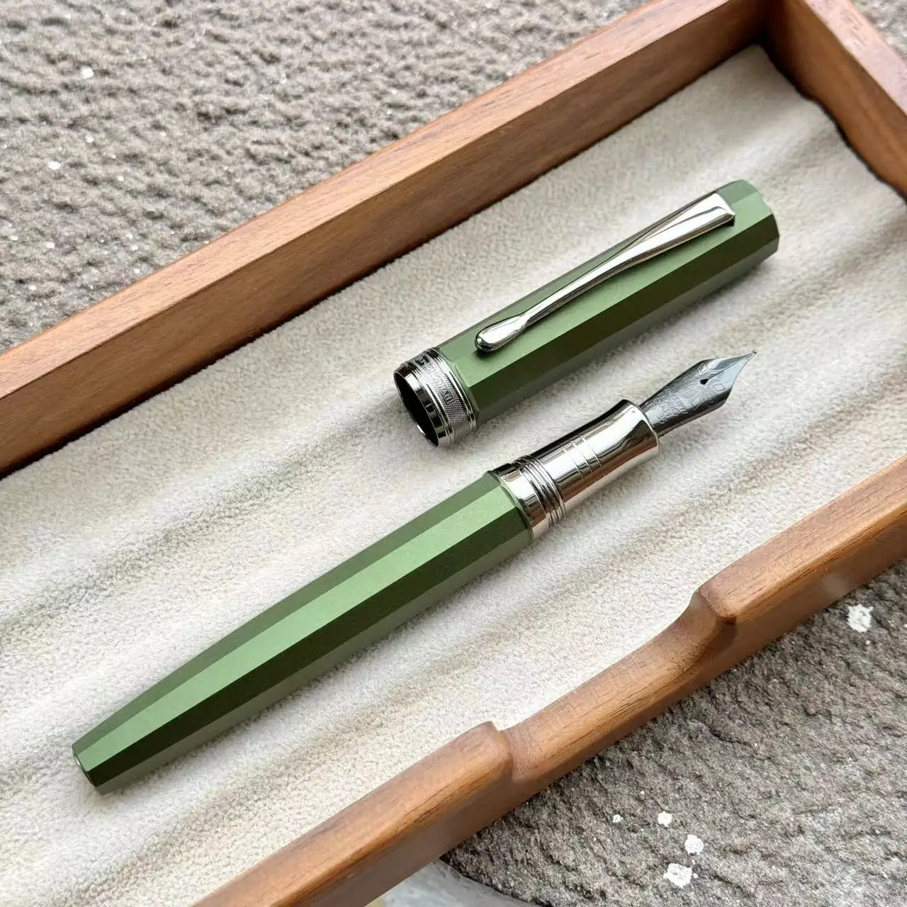 Hongdian N11 High-end Metal Fountain Pens Rotary Ink Suction EF F Nibs Exquisite Geometric Shapes Business Writing Supplies Gift