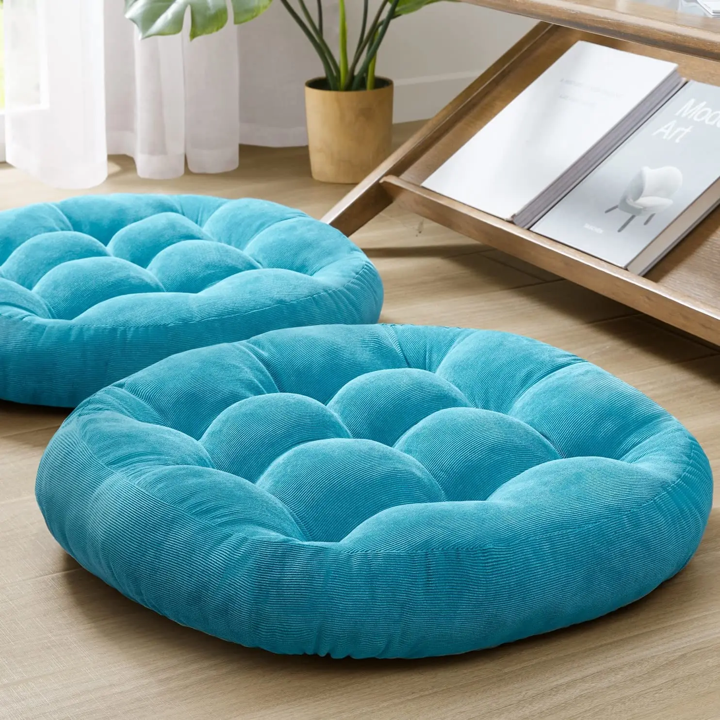 Large Round Floor Seat Cushion Thickened Tufted Tatami Mat Pad Ottoman Pouf Futon Chair Seat Meditation Seating Pillow 방석