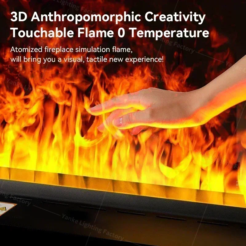Modern 3D Flame Electric Fireplace Water Steam Atomized Humidifier App Control Decorative Smart Fireplace Living Room TV Wall
