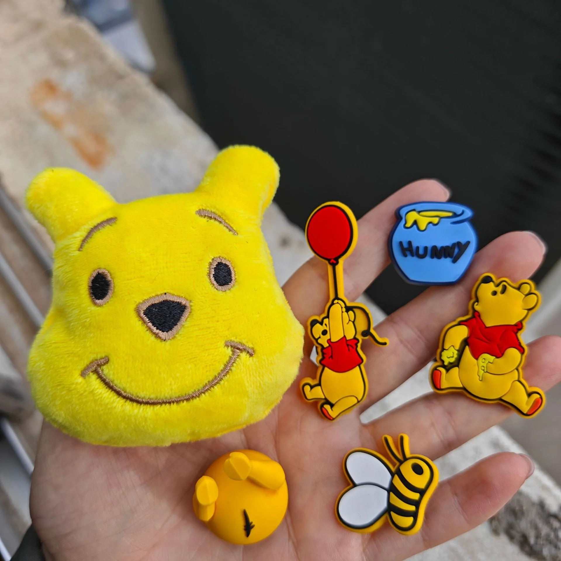 14/17/31Pcs Set Hi-Q Cute Bear Winnie Pooh Rubber PVC Shoe Charms For Slides Sandals DIY Custom Accessories Soft Shoe Clog Decor