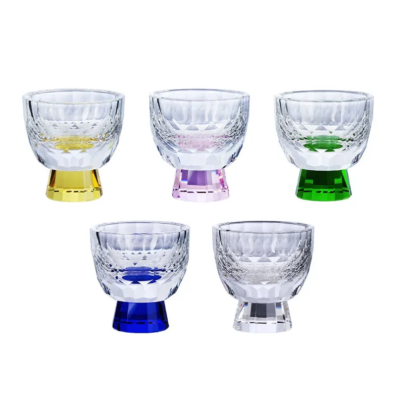 

Light luxury diamond faceted tea cup crystal glass teacup kung fu tea set master single cup high-grade anti-scalding tea set