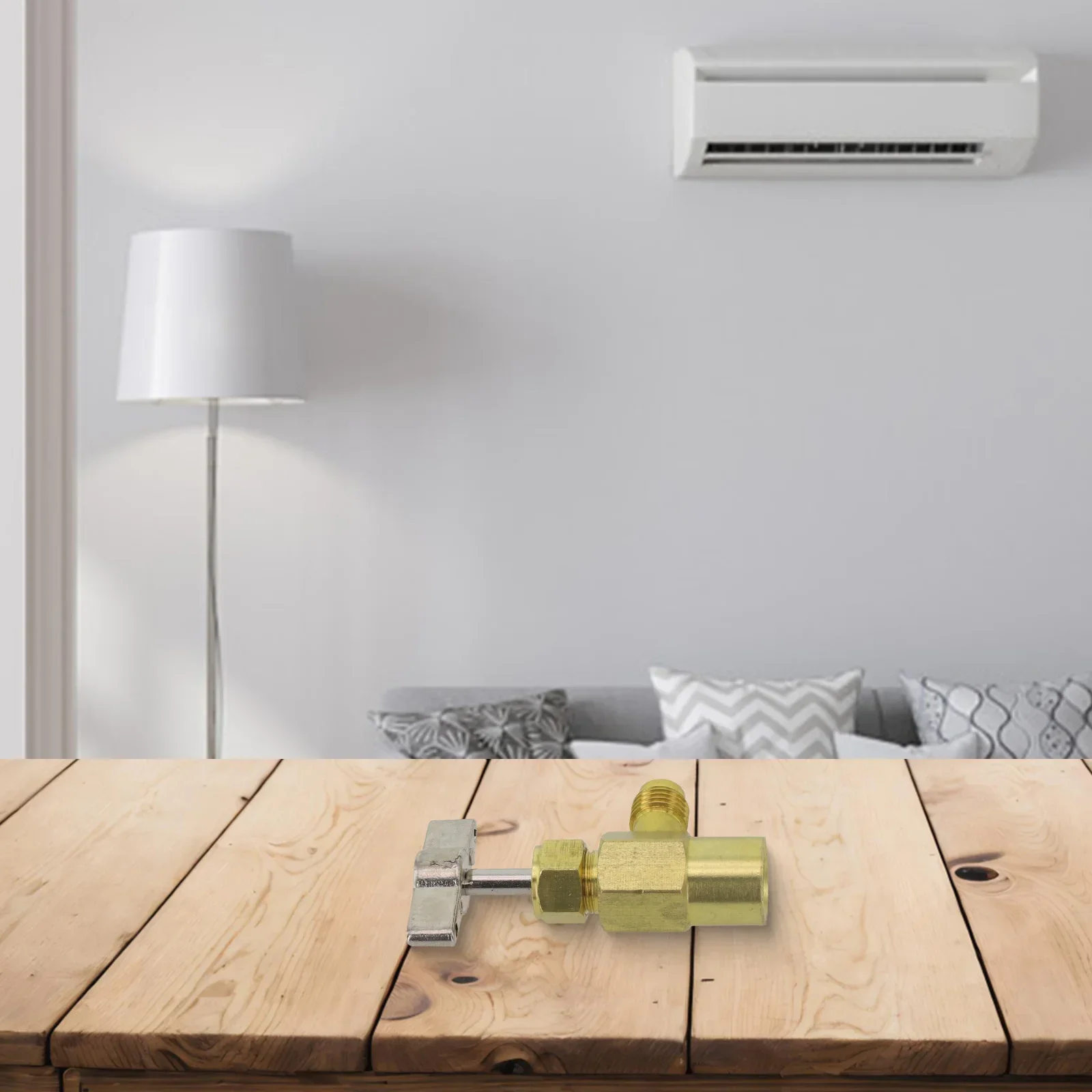 

Латунный открыватель клапана, адаптер для кондиционера, легко открывающаяся и закрывающаяся Т-образная ручка, совместимая с желтыми шлангами