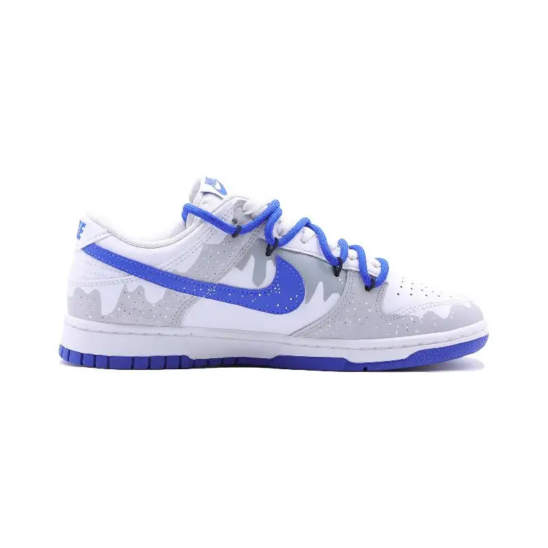 【Customize】Nike Dunk Skateboarding Shoes Men Low-top White/Gray/Blue Sneakers shoes DV0831-104