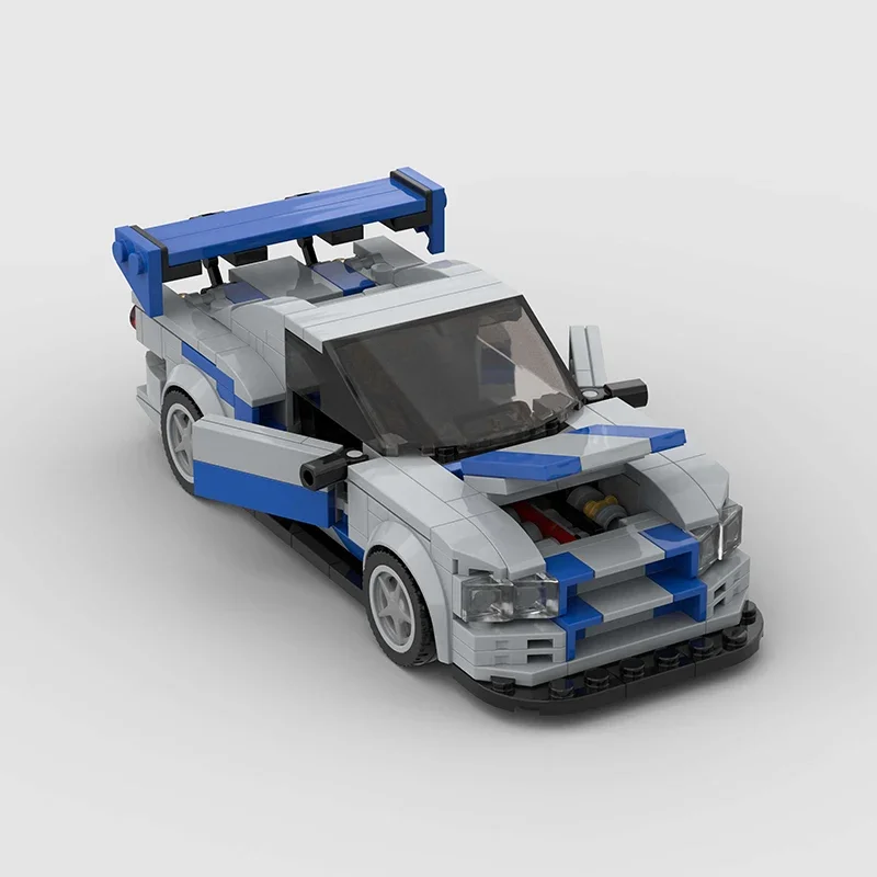 MOC R34 Speed Champions Building Blocks City Sports Racing Vehicle DIY Model City Racer Bricks Toys for Children Boy Gift 3