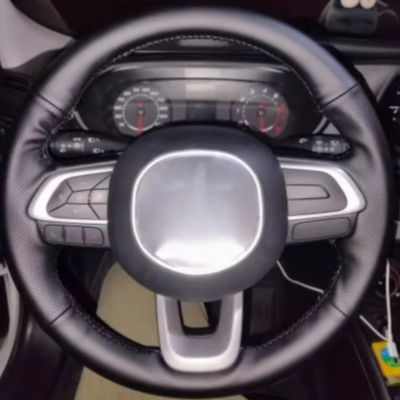 Capa de Volante em Couro DIY para Jeep Compass 2017 2018 Renegade 2015-2018 Fiat Toro 2017-2019 Tipo Acessórios de Interior