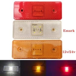 4pcs E8 24V 12V Led Reflector lamp truck external light Side Marker Trailer Light Bus lorry 110X40mm Red Amber White Emark