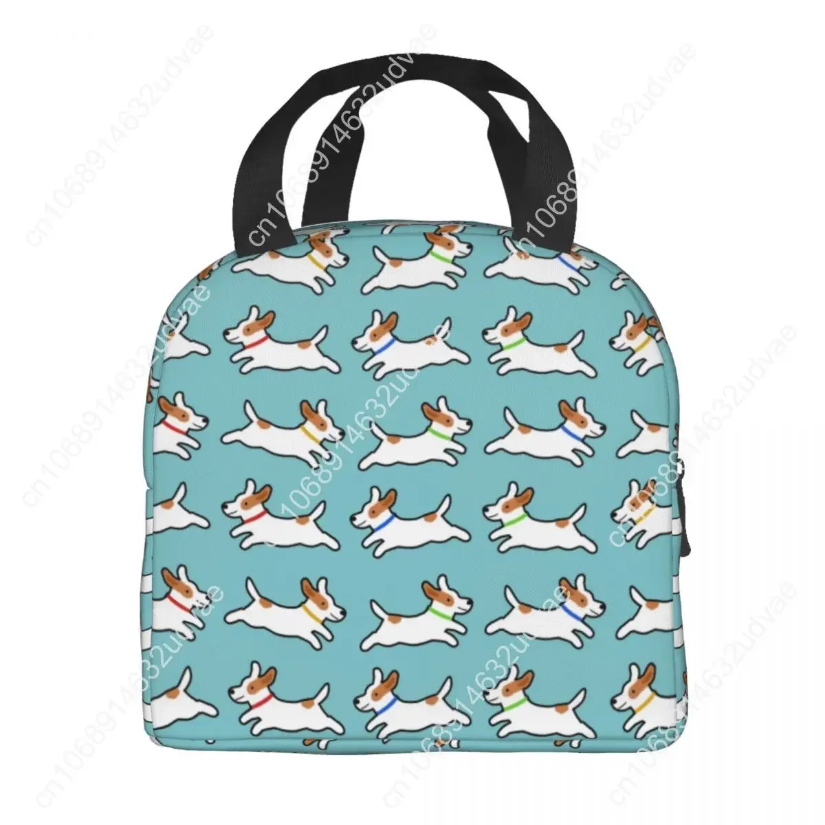 Custom Cute Jack Russell Terrier Running Dog Lunch Bag Women Warm Cooler Insulated Lunch Box for Kids School