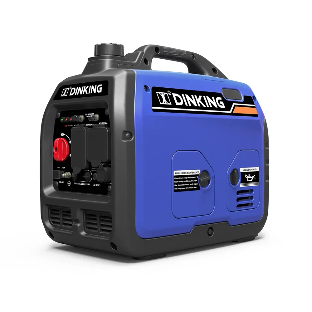 Dinking Manufacturer 120V/240V 1.7KW 2.2KW Recoil Start 60Hz Low Fuel Consumption Gasoline Generator For Traveling