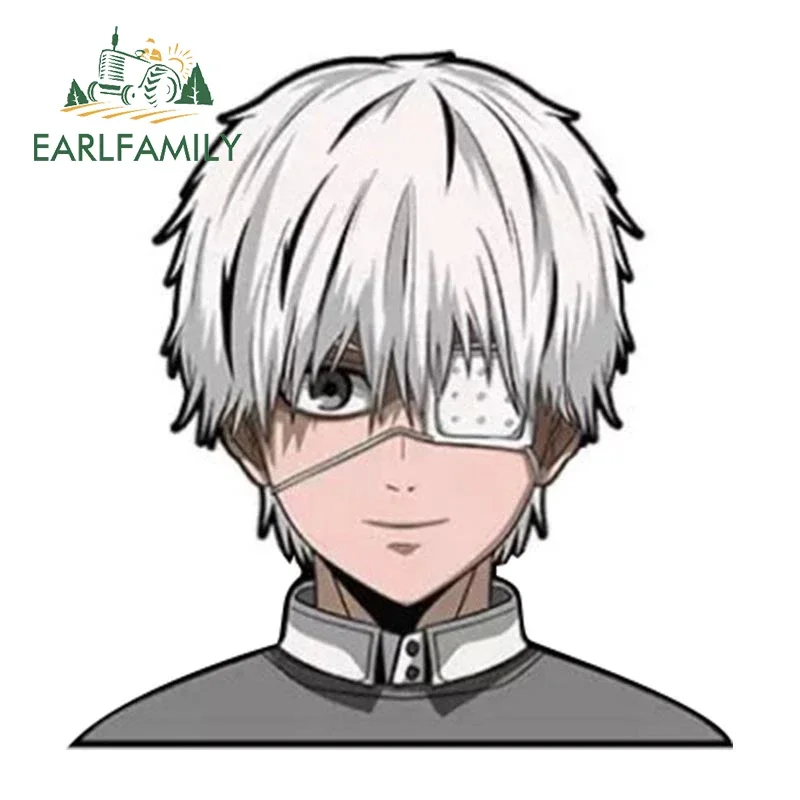 EARLFAMILY Kaneki Ken Peeker Car Sticker Anime Vinyl Chibi Big Head Trunk Decal JDM Graffiti Motorcycle Stickers