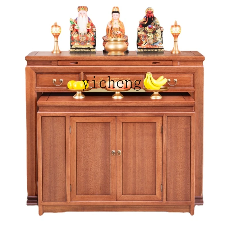 

Zk Altar Household Solid Wood Buddha Shrine Guan Gong Altar Incense Burner Table Guanyin Fokan Cabinet