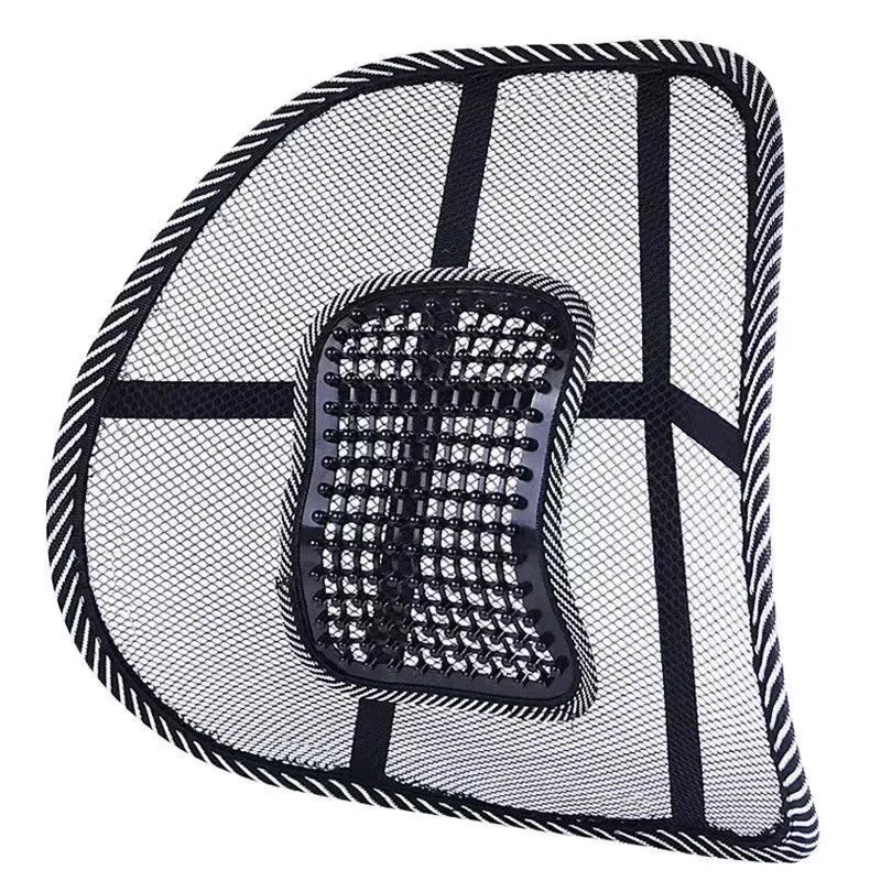 Car Seat Office Chair Massage Back Lumbar Support Mesh Ventilate Cushion Pad Black Mesh Back Lumbar Cushion for Car Driver