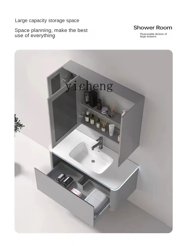 YY Bathroom Cabinet Combination Stone Plate Ceramic Whole Washbin Washstand Hand Washing Washbasin