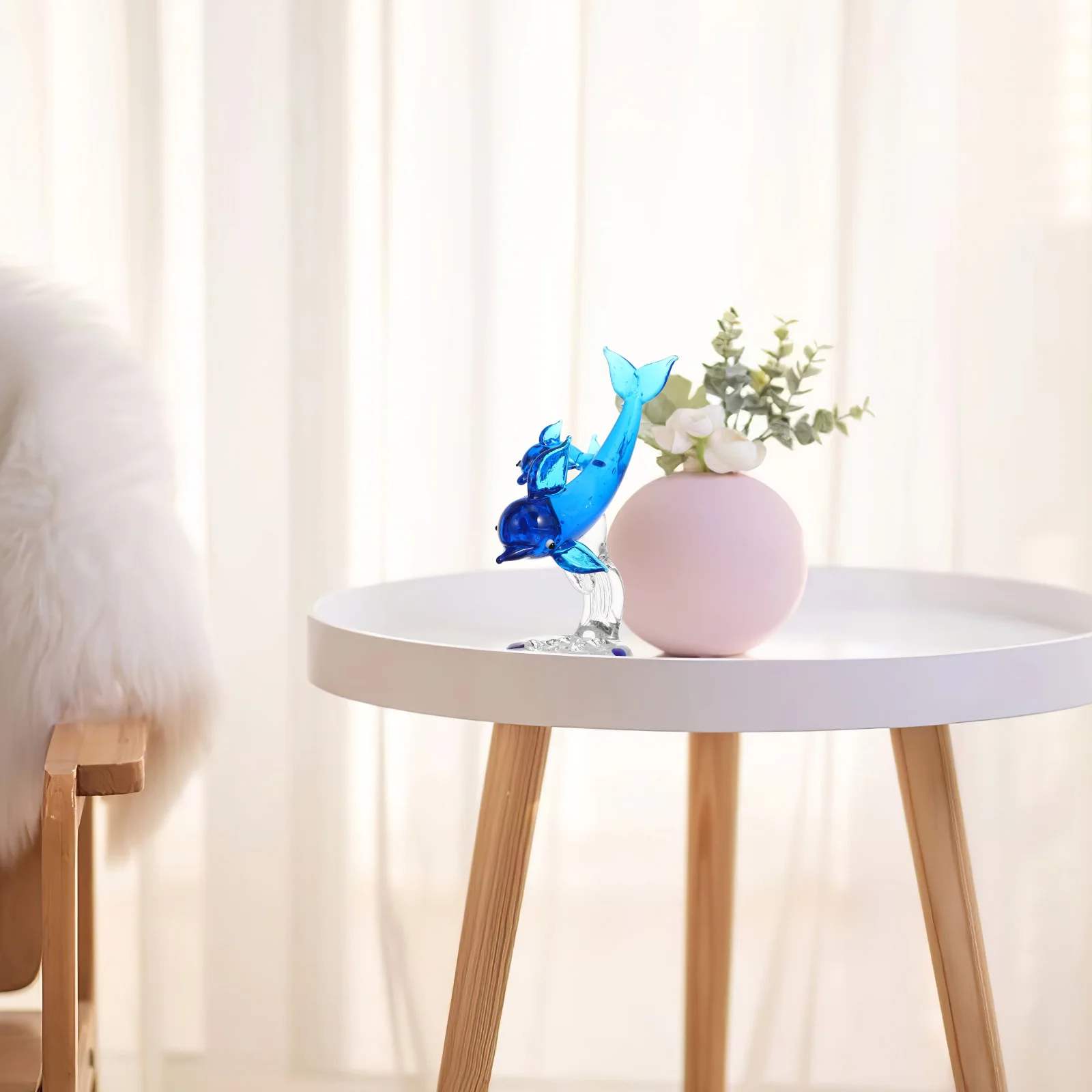 

Glass Dolphin Figurines Decorations for Home Centerpiece Table Crystal Animal Figure Christmas