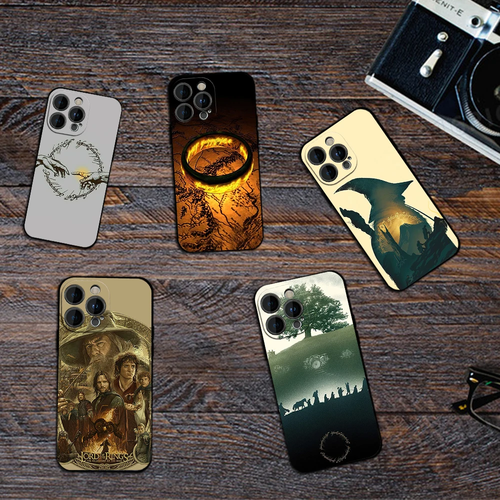 The L-Lord of the R-Rings Phone Case for iPhone 12 11 13 14 15 16 Max Pro Plus Black Soft Silicone Cover