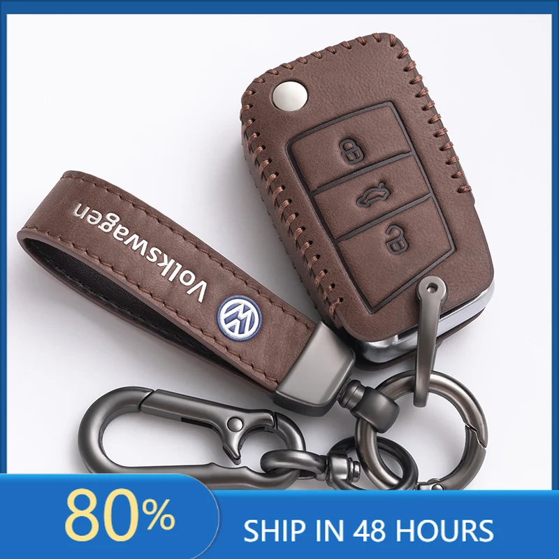

Кожаные колпачки для пульта дистанционного ключа автомобиля, защитный держатель, брелок для VW Volkswagen Golf 7 MK7 Tiguan MK2, авто брелок Acc