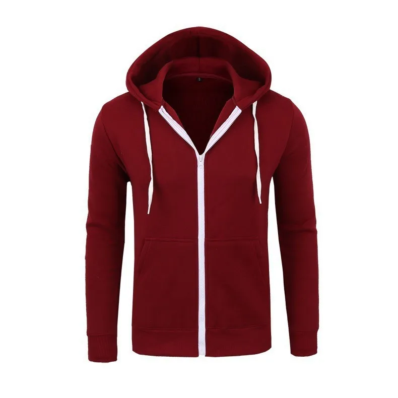 Casual Sweater Zipper Hooded Sweater Jacket Men's Solid Color Cardigan 2025 New Sports Sweater