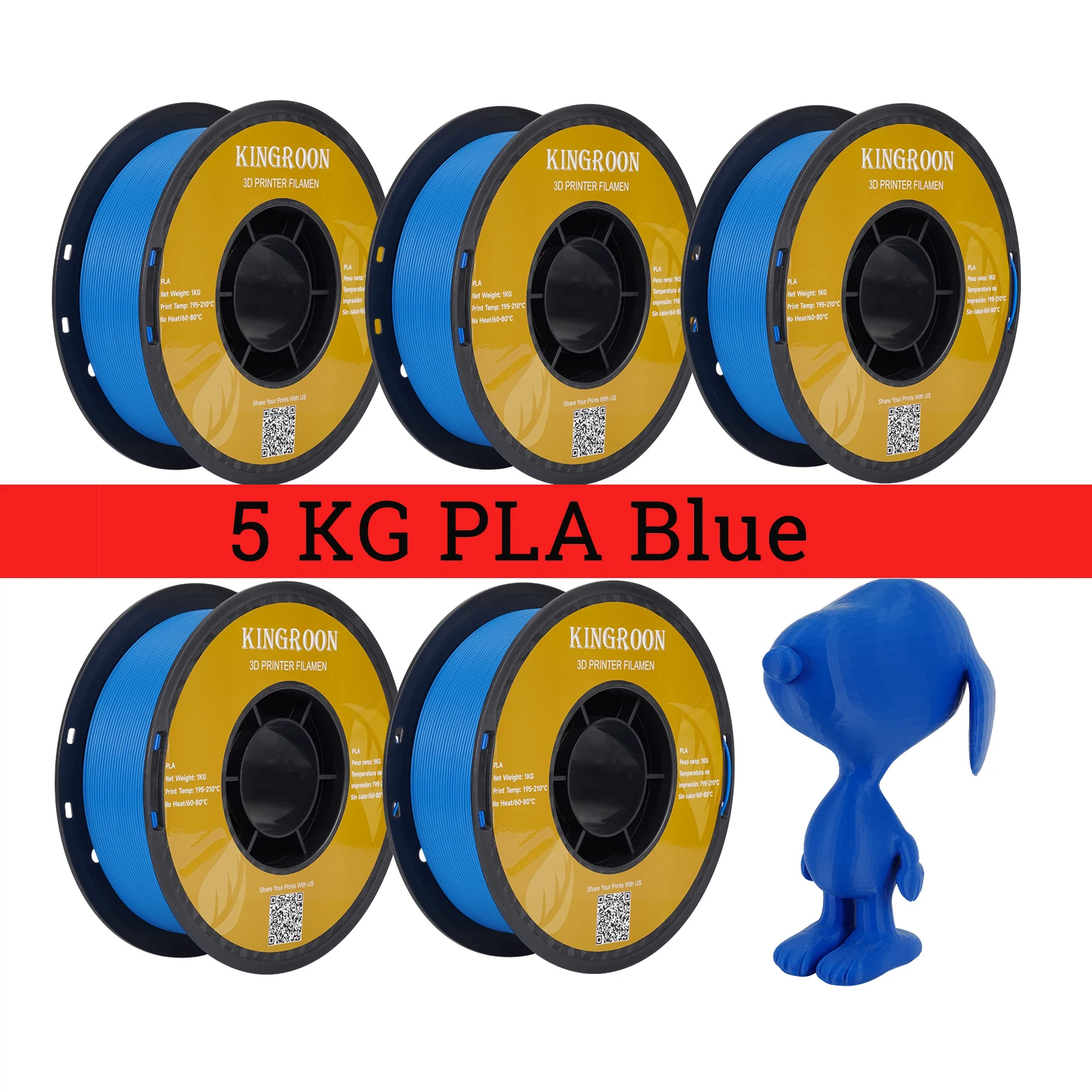 KINGROON 5KG PLA TPU PETG Filament Mix kleur 1.75mm 3D Printer Plastic Geen Bubble Spool 3D Afdrukken materialen Groothandel
