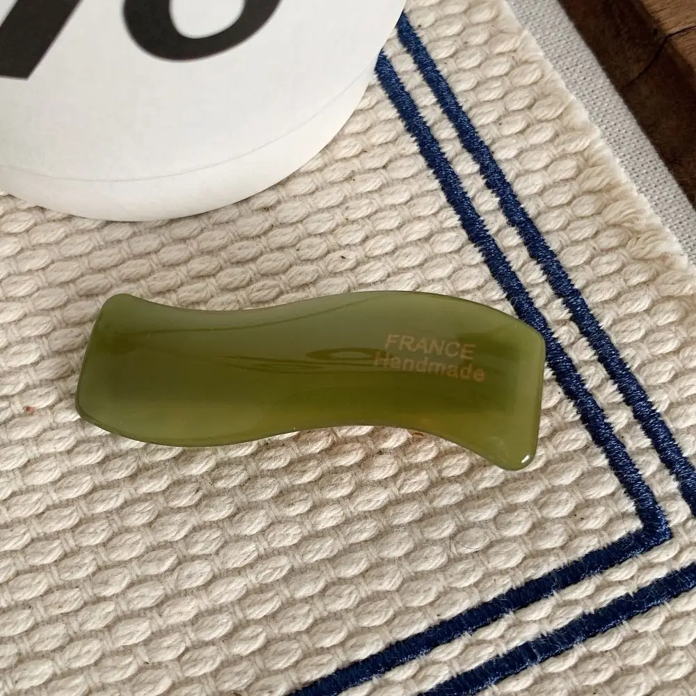 Pinza de pelo ondulada de ácido acético, Clip de flequillo francés acrílico multicolor, diseño de onda, Clip de pico de pato de alta gama, genérico