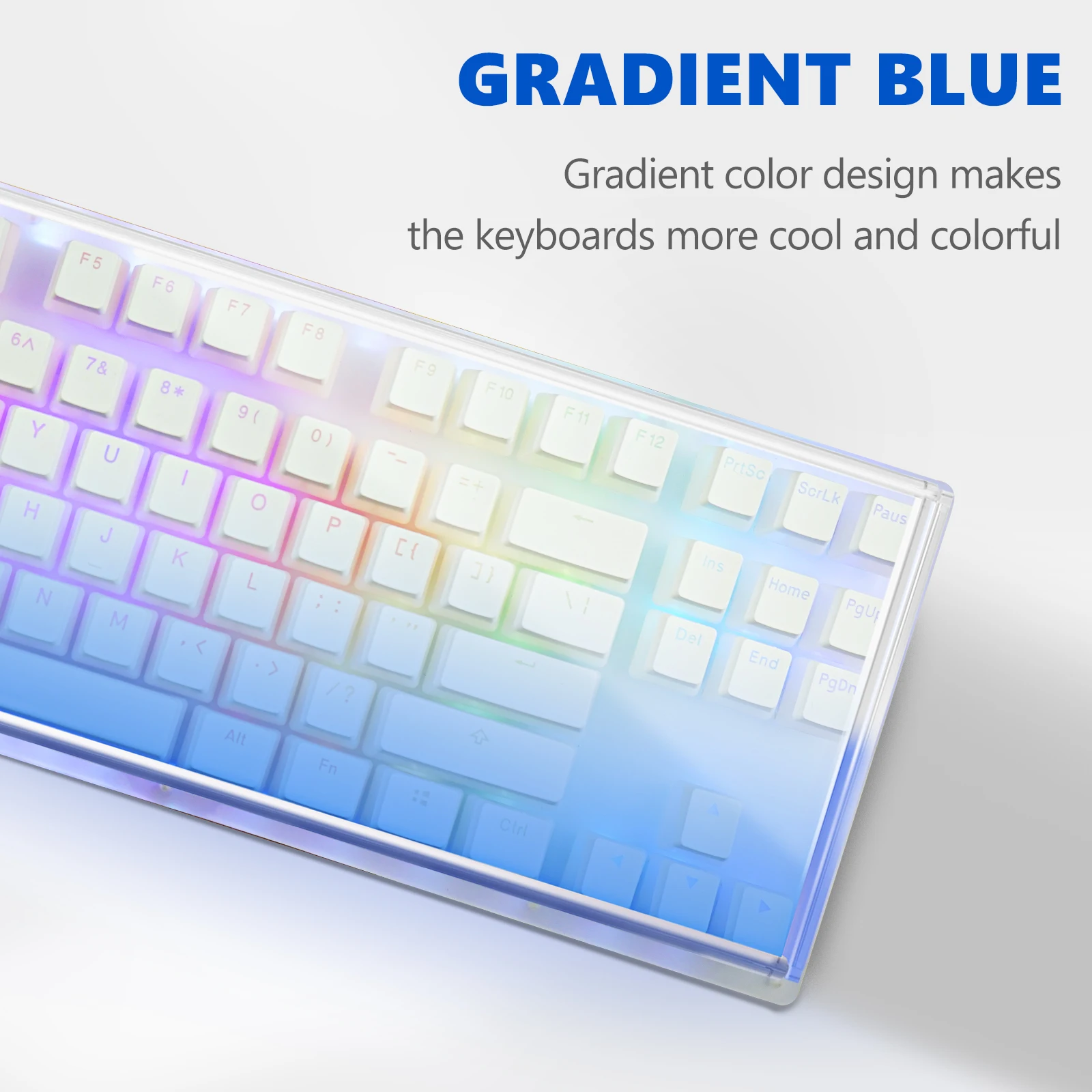 GEEKリア-メカニカルキーボードTKl,80% キー,アクリル,コンパクト,87キー,ゲーム用