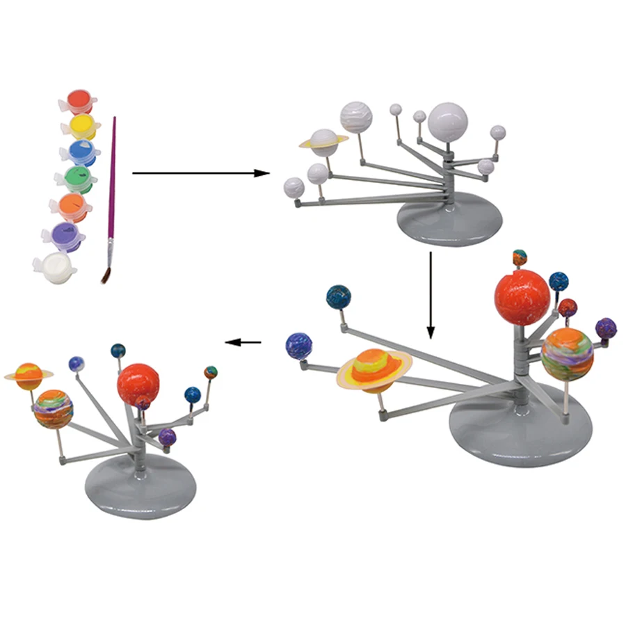 DIY kits of planets  the solar system astronomical science observations diy handmade children's plastic model  toys