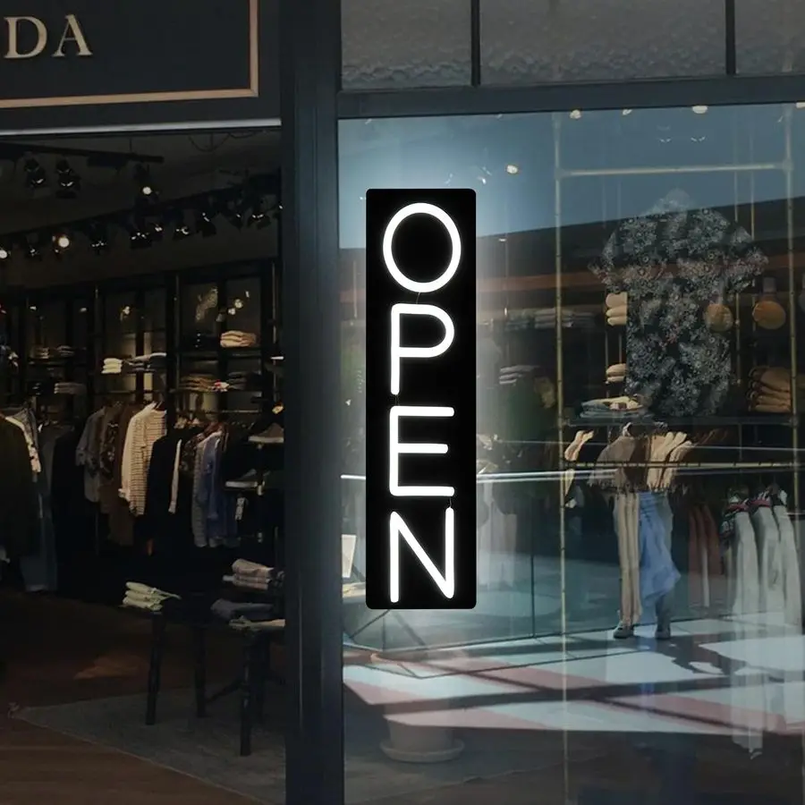 

Signs for Business 12V 2A Ultra Bright LED Neon Open Sign 22 Inch Lighted Open Sign Electric Light Up Open Sign for Business Sto