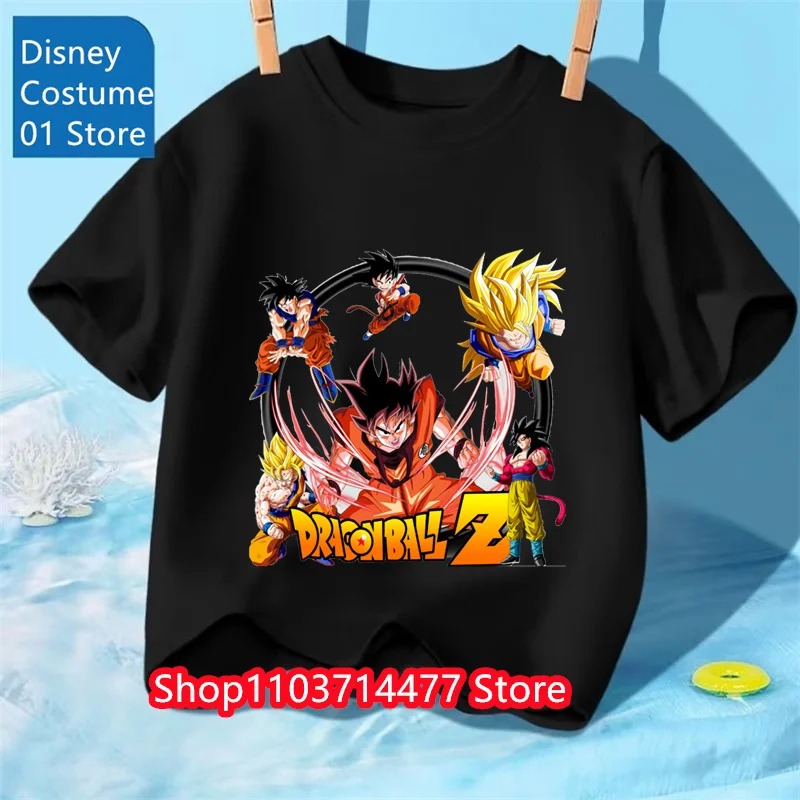 New Dragon Ball Z T Shirt Children New Kawaii 2026 Funny Summer Cartoon T-shirt for Boys Girls Kid Clothing Unisex Short Sleeves