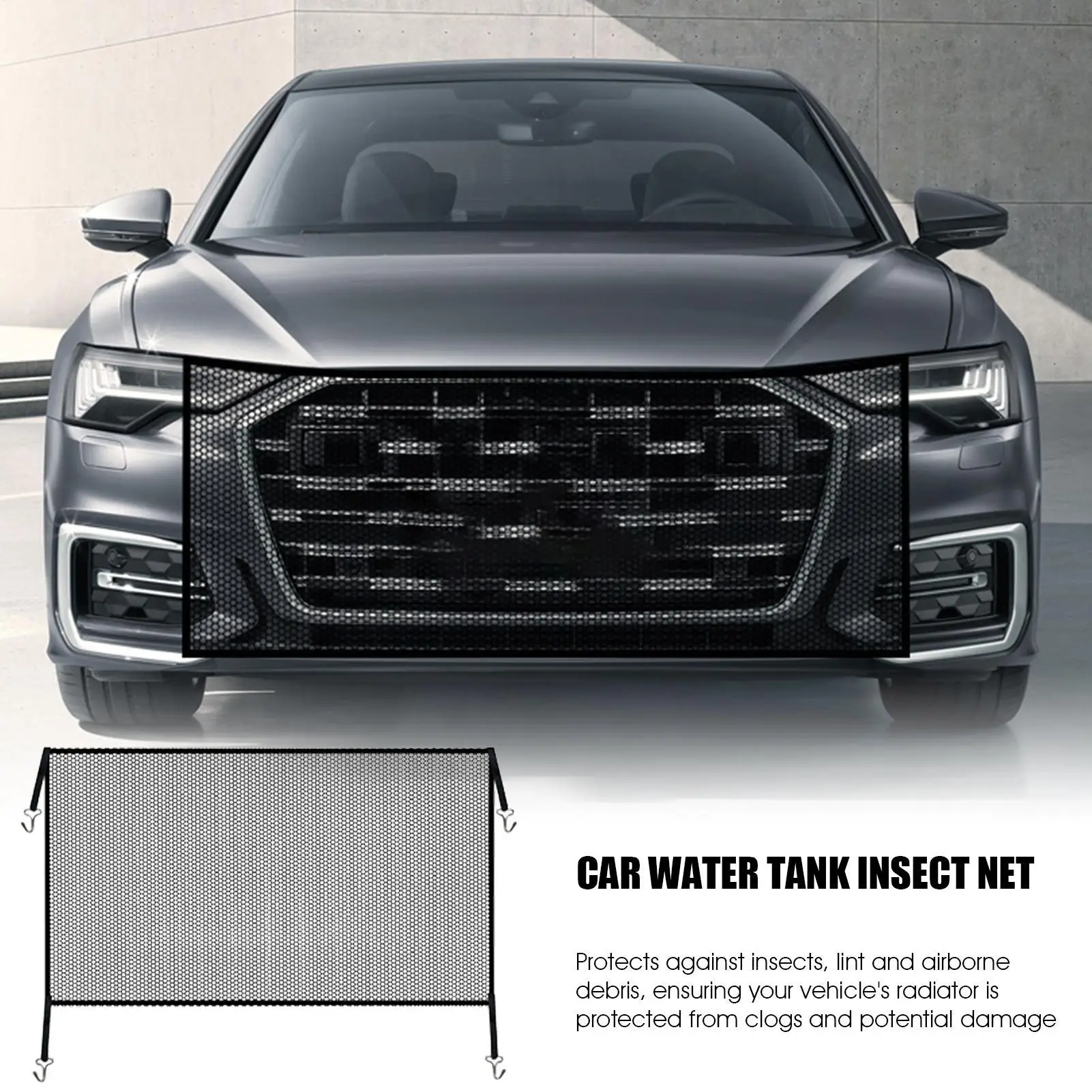 

Car Radiator Insect Net With 4Pcs Hooks Anti Insect Car Condenser Protective Net Car Bumpers Grill Mesh For Car Pickup Truck