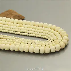 100 Beads White Yak Bone 8/10/12mm Hand Polish Bone Beads Strand TSB0015