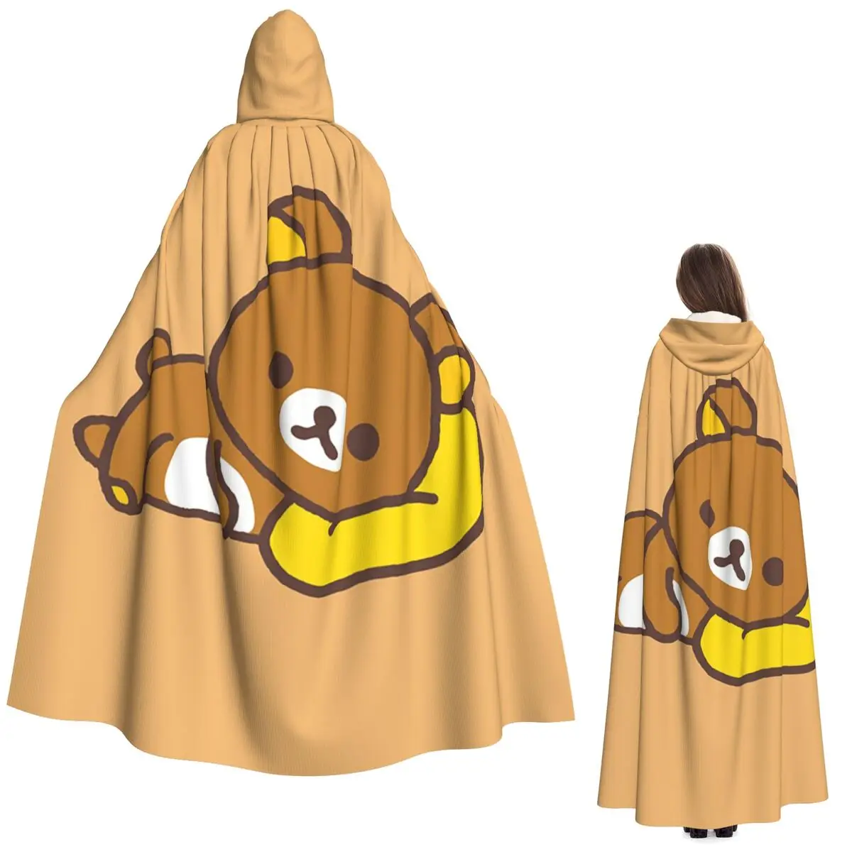 

Rilakkuma длинный плащ с капюшоном ведьма средневековый костюм накидка для косплея Хэллоуин пальто для взрослых унисекс
