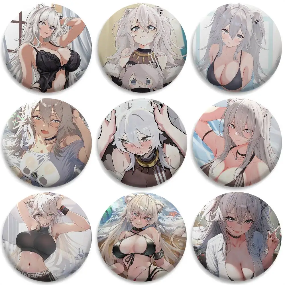 

S-Shishiro Botan Sexy Cute Badges Round Exquisite Badge Brooches Creative Pins For Clothes Hat Backpack Gift Accessories