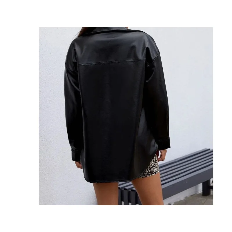 High Quality Women's PU Leather Jacket Autumn 2026 New Artificial Leather Coat Fashion Ladies Motorcycle Leather Jackets Tops